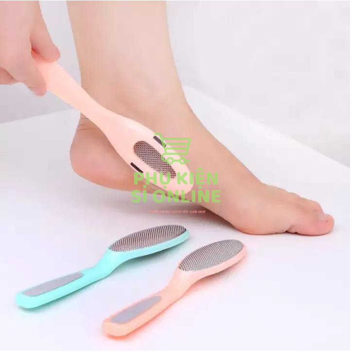 Dụng cụ chà gót chân bằng thép 2in1 có 2 mặt tiện dụng tẩy tế bào chết an toàn Store4girls
