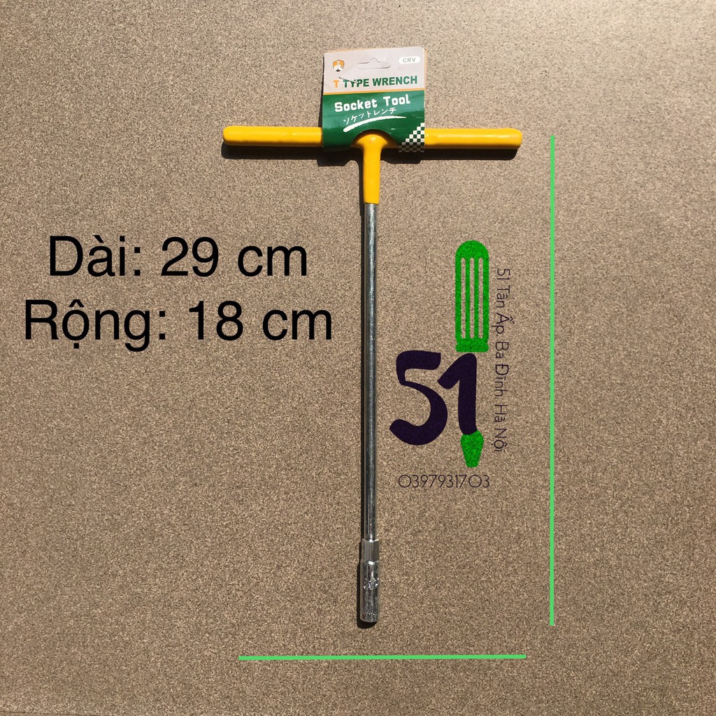 T (Tê) vặn ốc các cỡ 8mm - 10mm | Tuýp (Khẩu) vặn ốc chữ tê | Cần tê