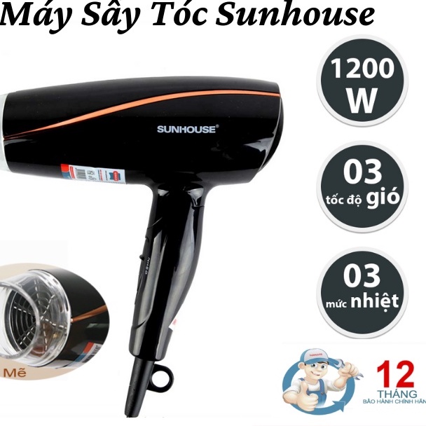 Máy Sấy Tóc 2 Chiều Sunhouse SHD2306 3 Chế Độ Gió Dễ Dàng Tạo Kiểu Nhỏ Gọn Tiện Lợi - Bảo Hành 12 Tháng
