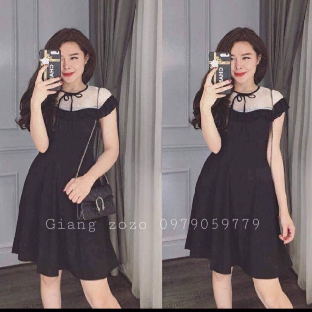 VÁY TIỂU THƯ TAY NGẮN PHỐI REN