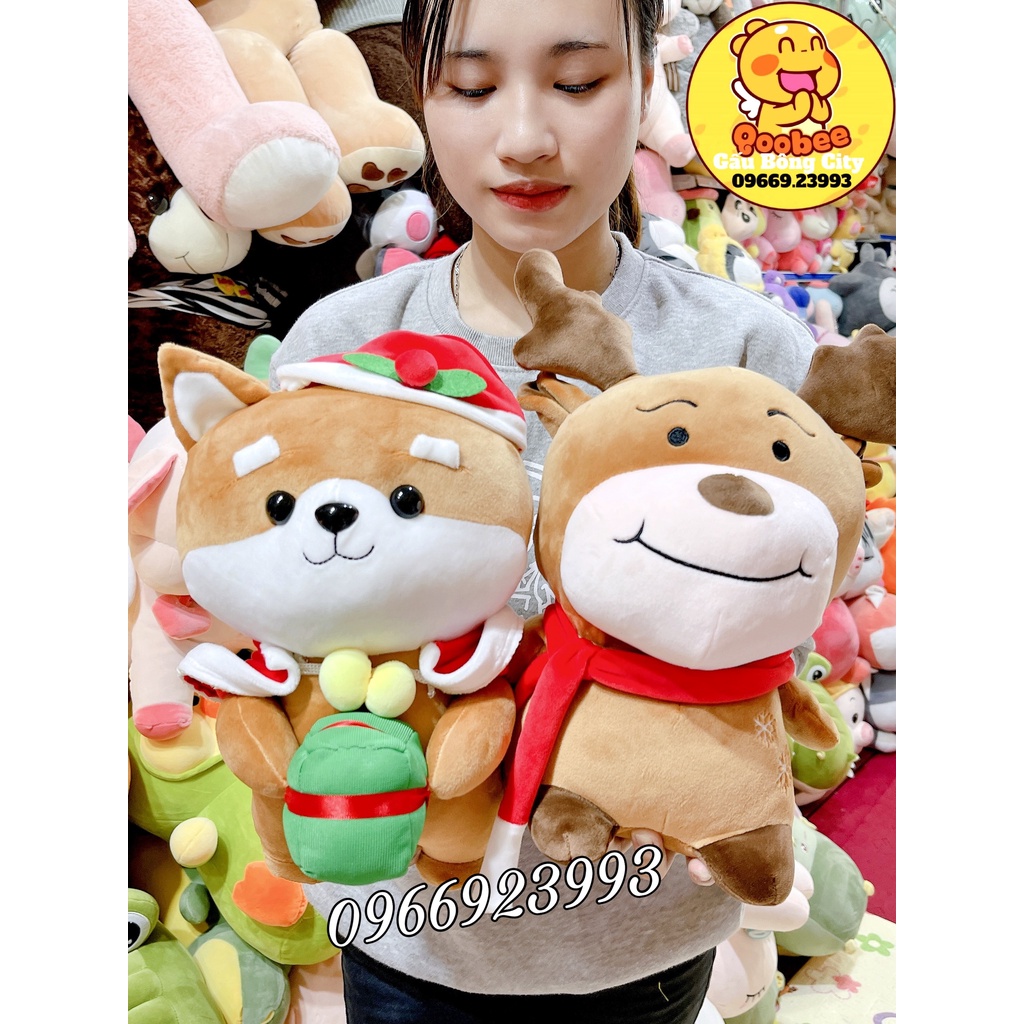 Gấu Bông Chó Shiba Cosplay Mềm Mịn Cao Cấp