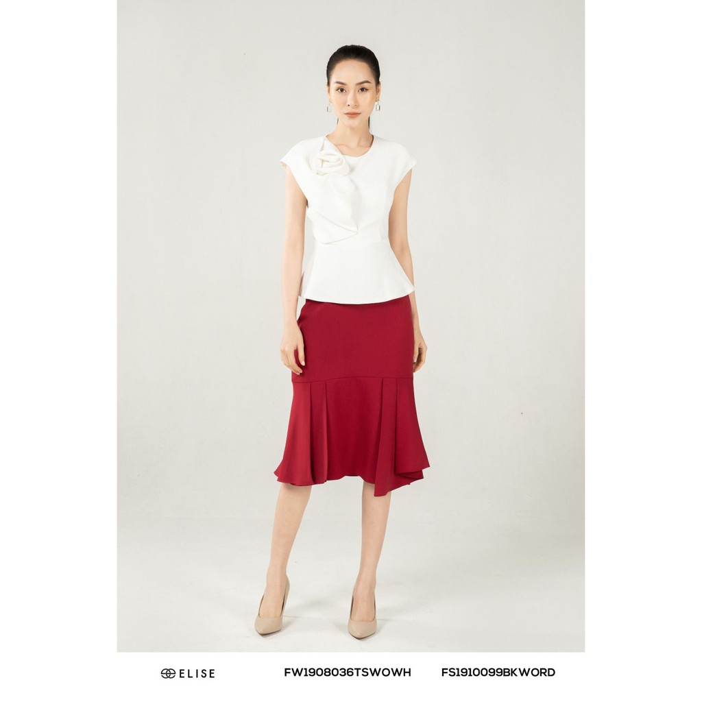 [Mã WABRLOW5 giảm 15% đơn 300K] Chân váy đỏ xếp ly thiết kế Elise