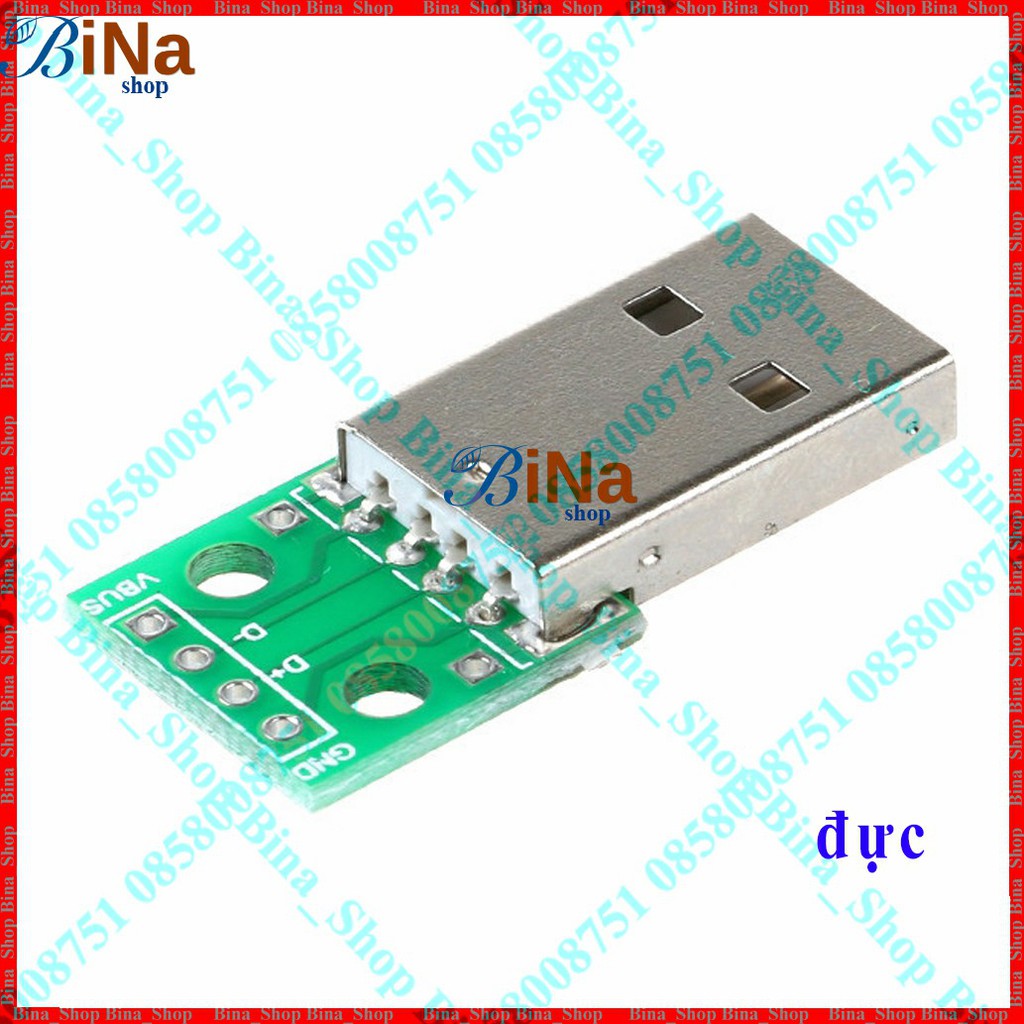 Bo chuyển USB 4P DIP board USB đực/cái