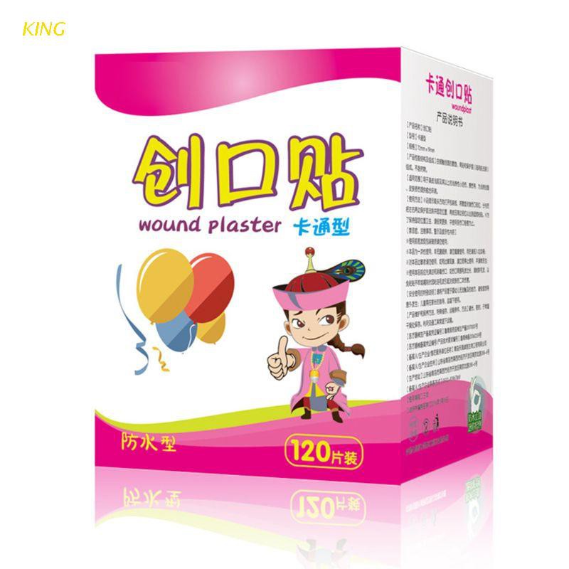 [Hàng mới về] Hộp 120 miếng băng cá nhân mini thoáng khí chống nước họa tiết hoạt hình dễ thương cho bé