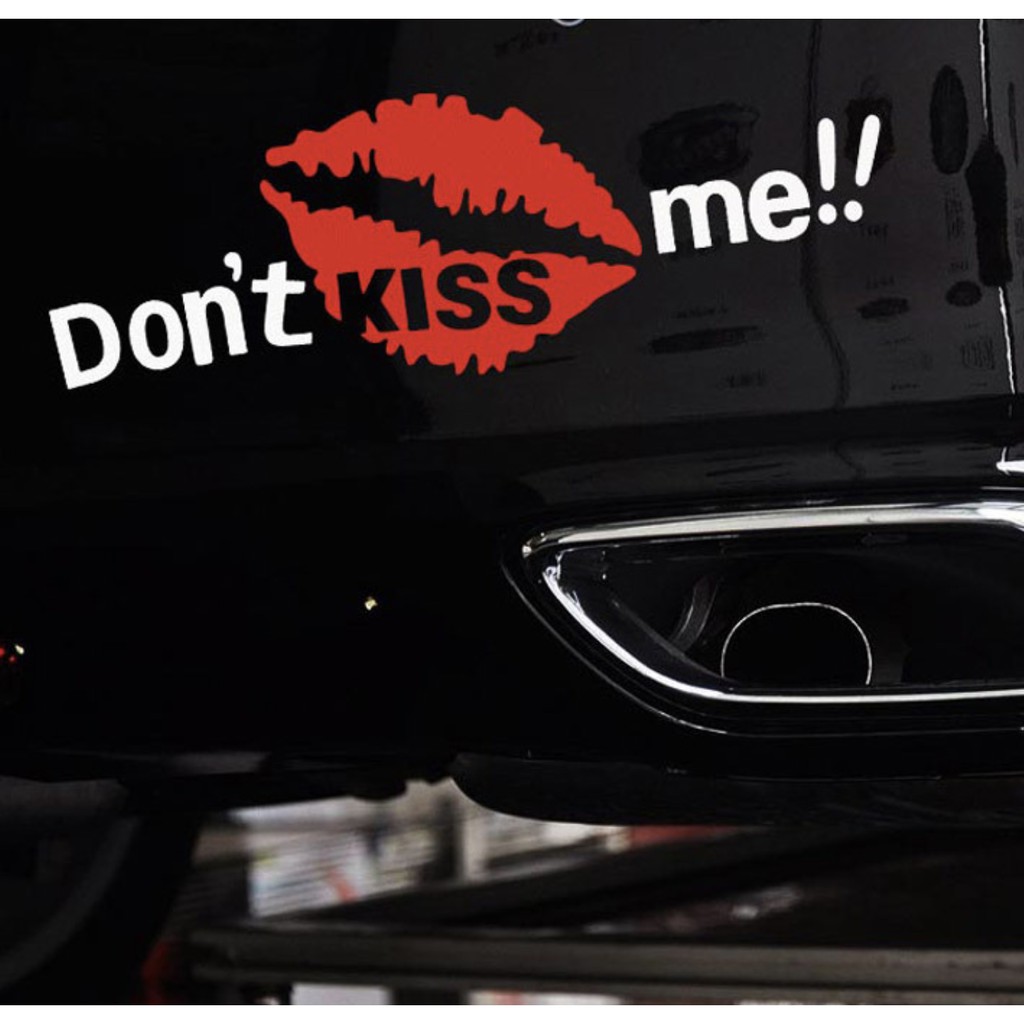 Sticker transfer hình dán trang trí Xe hơi Ô tô Sticker Factory - DON'T KISS ME MÔI ĐỎ size 7x19cm