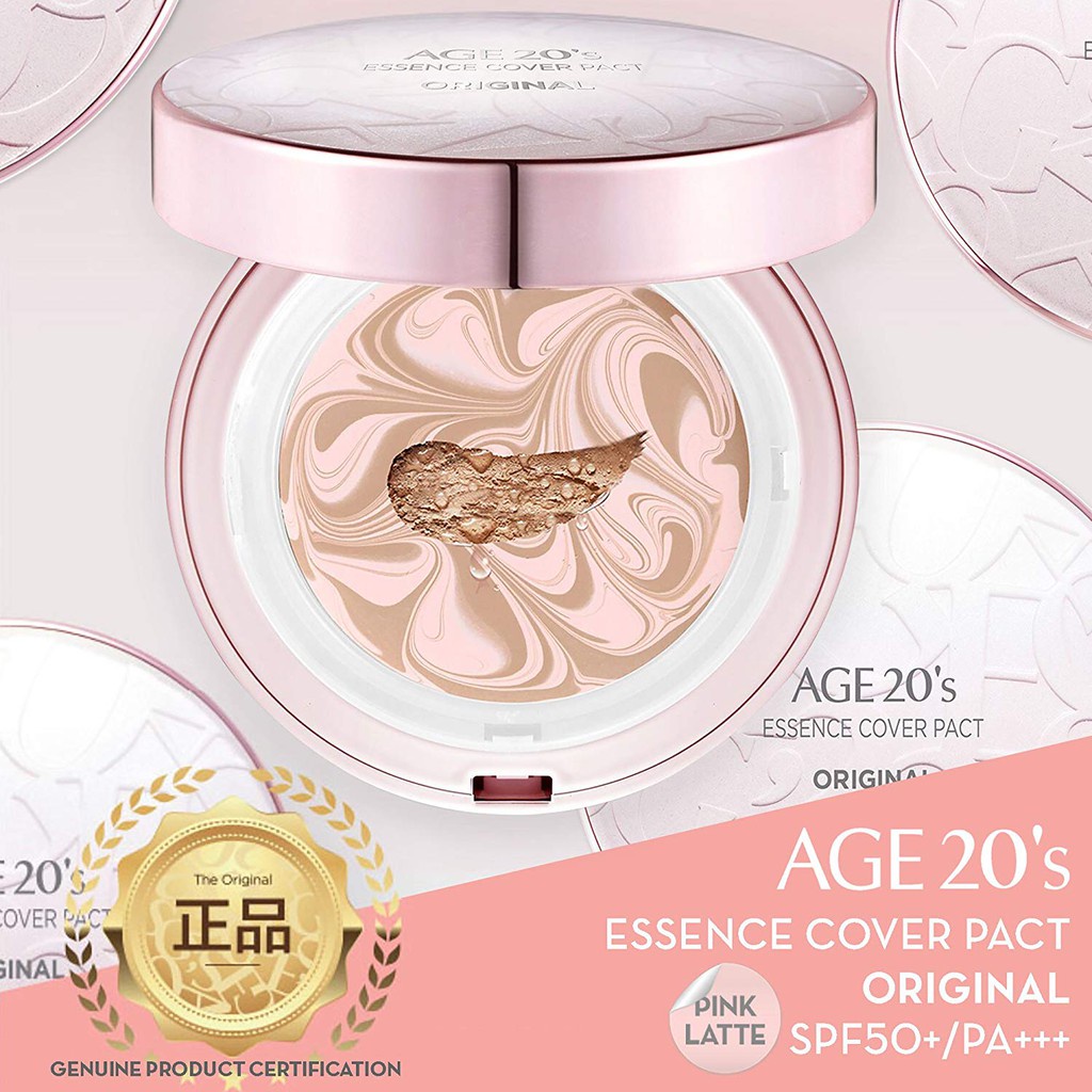 Phấn Nền Lạnh AGE20’s Pink Dưỡng Ẩm Chống Nắng Hoàn Hảo Essence Cover Pact Original SPF 50+/PA+++ 12.5g ( Màu hồng )