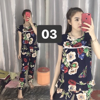 Đồ bộ lanh tay bèo quần dài