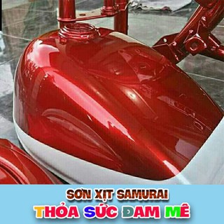 Combo 6 chai lót-nền-màu-phủ bóng Sơn xịt Samurai màu đỏ candy Y138*