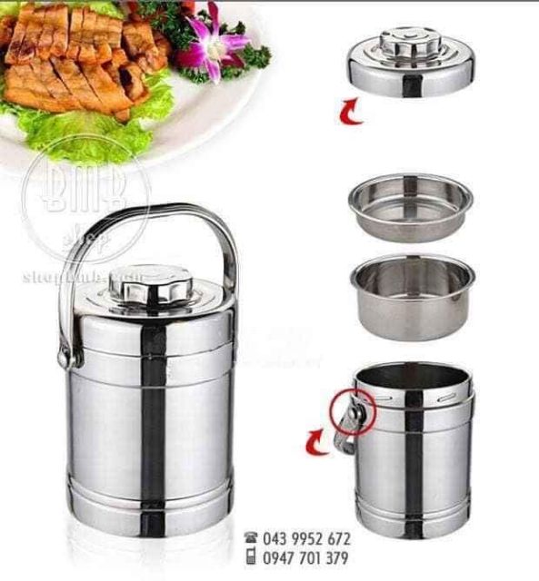  Cặp lồng cách nhiệt 1,4 lít inox 3 ngăn