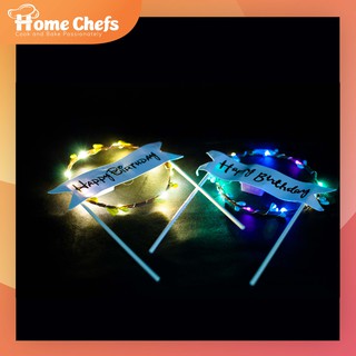 Cổng cắm Happy Birthday có đèn trang trí bánh kem