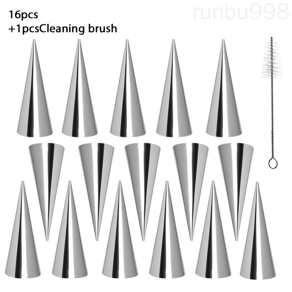 Bộ 16 Khuôn Làm Bánh Sừng Bò Bằng Thép Không Gỉ Runbu998
