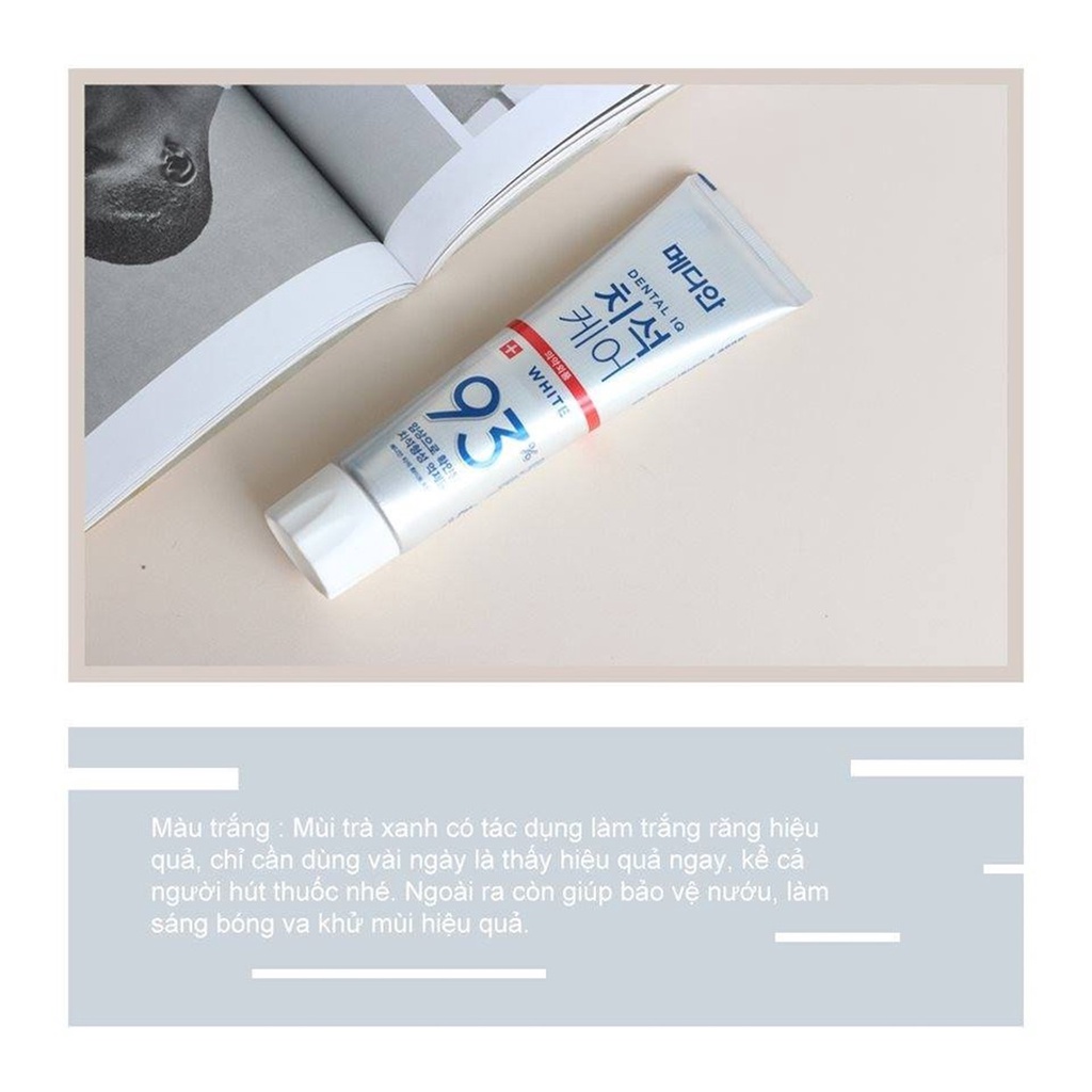 Kem Đánh Răng Giúp Trắng Răng, Giảm Ố, Loại Bỏ Mùi Hôi, Chống Sưng Nướu Median Dental IQ 93% Toothpaste 120g