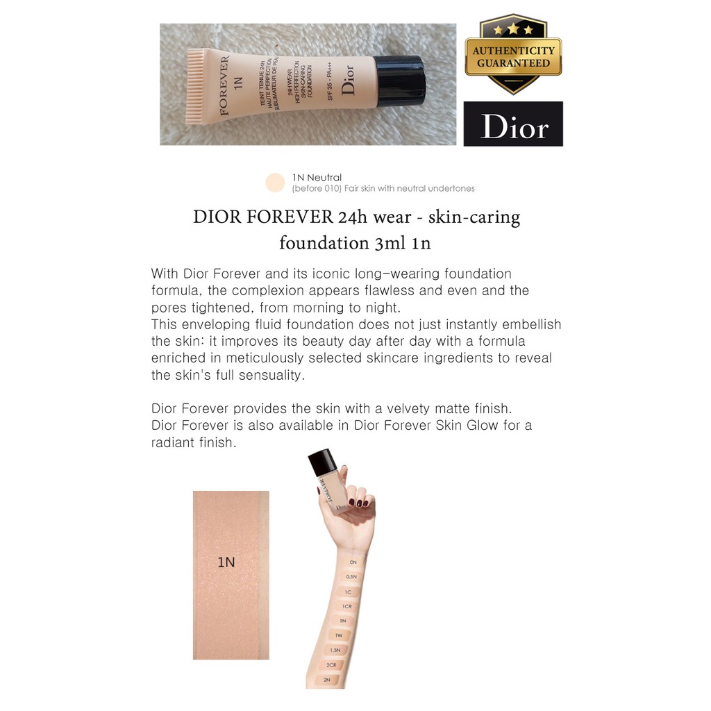 Kem Nền DIOR FOREVER SKIN GLOW foundation 3ml 1n