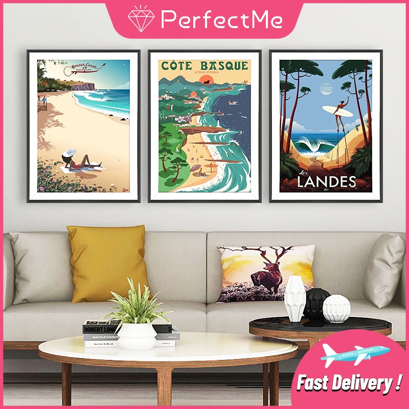 Bộ tranh đính đá 5D họa tiết phong cảnh thành phố độc đáo kích thước 30x40cm DIY dùng trang trí