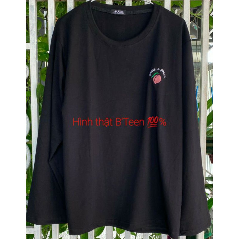 Áo Thun tay dài % Hìn Thật B'Teen Unisex Thêu Đào