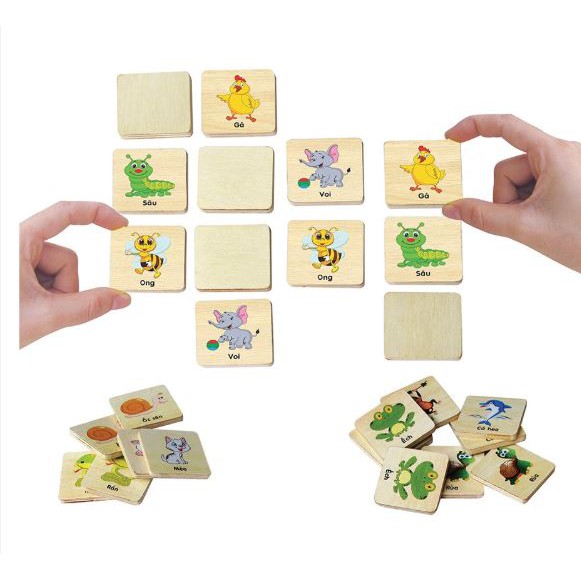 Bộ đồ chơi gỗ tìm con vật giống nhau Winwintoys