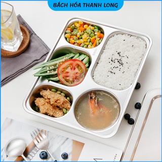 Khay cơm inox 5 ngăn cao cấp,khay cơm chia ngăn sâu lòng inox 304 ATVSTP