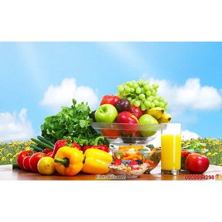 Tranh dán tường 3d trái cây, hình bình rượu, tranh dán phòng bếp, nhà ăn