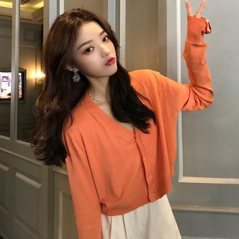 [Baywellfashion]Áo khoác Cardigan dệt kim phối nút thiết kế cổ chữ V thanh lịch | BigBuy360 - bigbuy360.vn