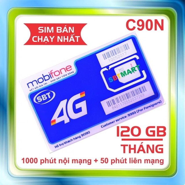 [MIỄN PHÍ THÁNG ĐẦU] SIM MOBI C90N ĐẦU SỐ 09