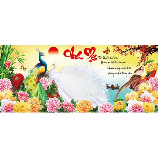 Tranh thêu chữ thập cha mẹ - lv3061