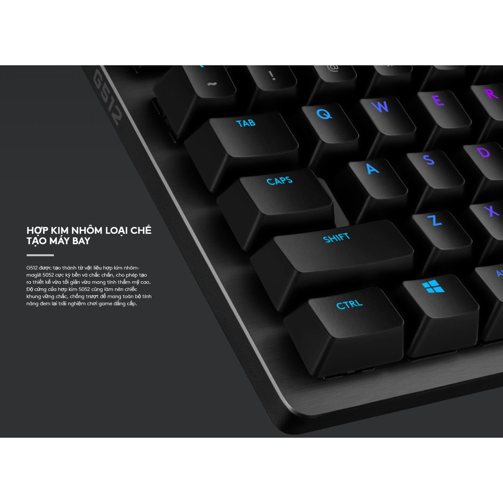 [Mã ELMS05 giảm 5% đơn 300k]Bàn phím chơi game Logitech G512 RGB Lightsync Switch Kailh