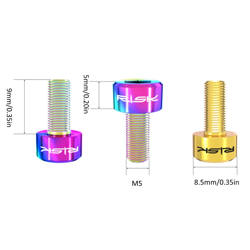 QQ Ốc Vít Cùi Đề Phía Trước Bằng Hợp Kim Titan M5x9 Chuyên Dụng Cho Xe Đạp Leo Núi