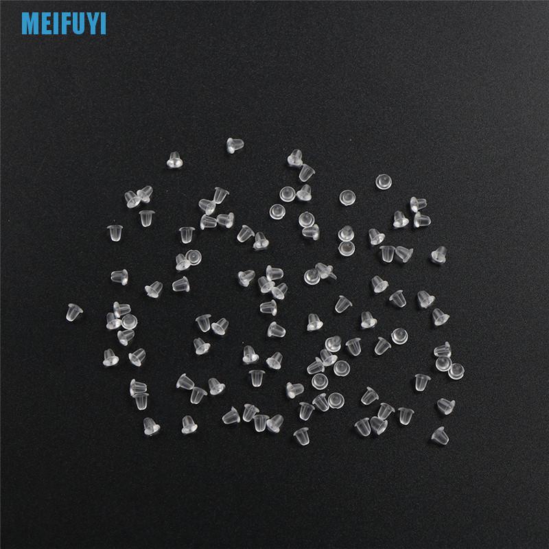 Set 100 Nút Bịt Khuyên Tai Bằng Cao Su Hình Viên Đạn Diy