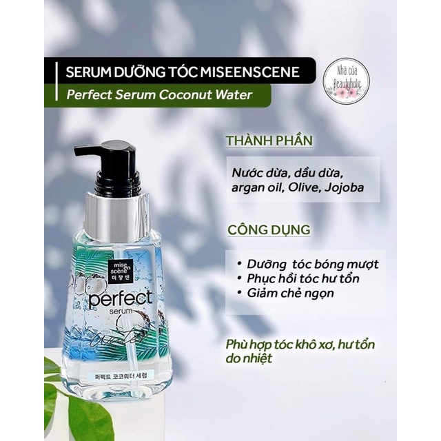 Serum dưỡng tóc MISEENSCENE Perfect Serum Coconut Water Edition