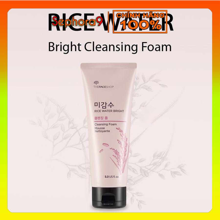 Sữa rửa mặt TFS Rice Water Bright Cleansing Foam The Face Shop SRM chiết xuất từ gạo