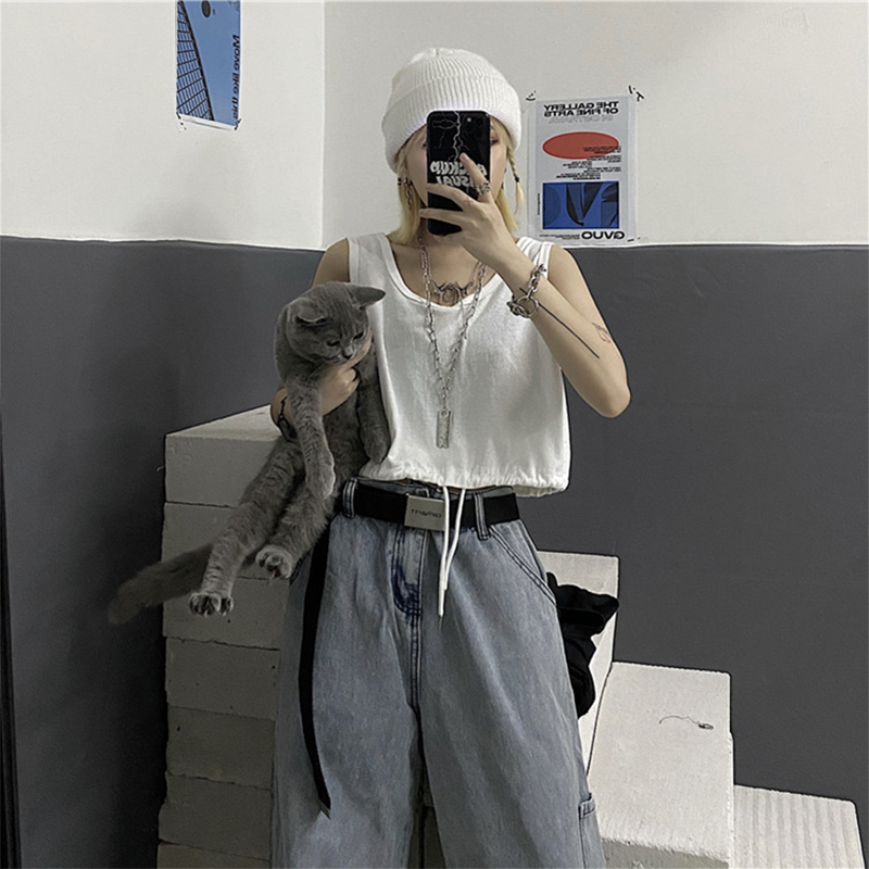 Áo Thun Sát Nách Dây Rút Thời Trang Dành Cho Nữ