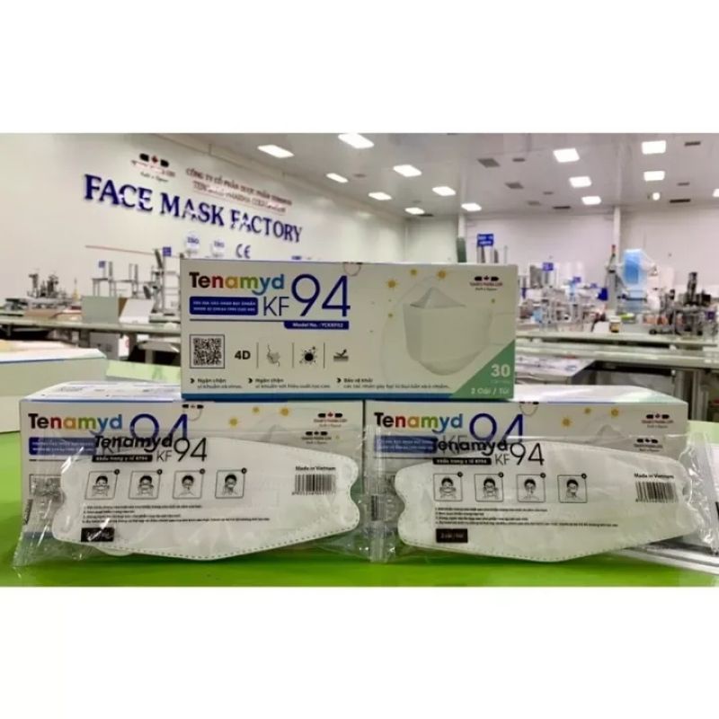 Hộp 30 cái Khẩu Trang Y Tế Cao Cấp KF94 Tenamyd người lớn Model YCKKF02 SGS USA ĐẠT CHUẨN NIOSH 42 CFR-84:1995 CHO N95