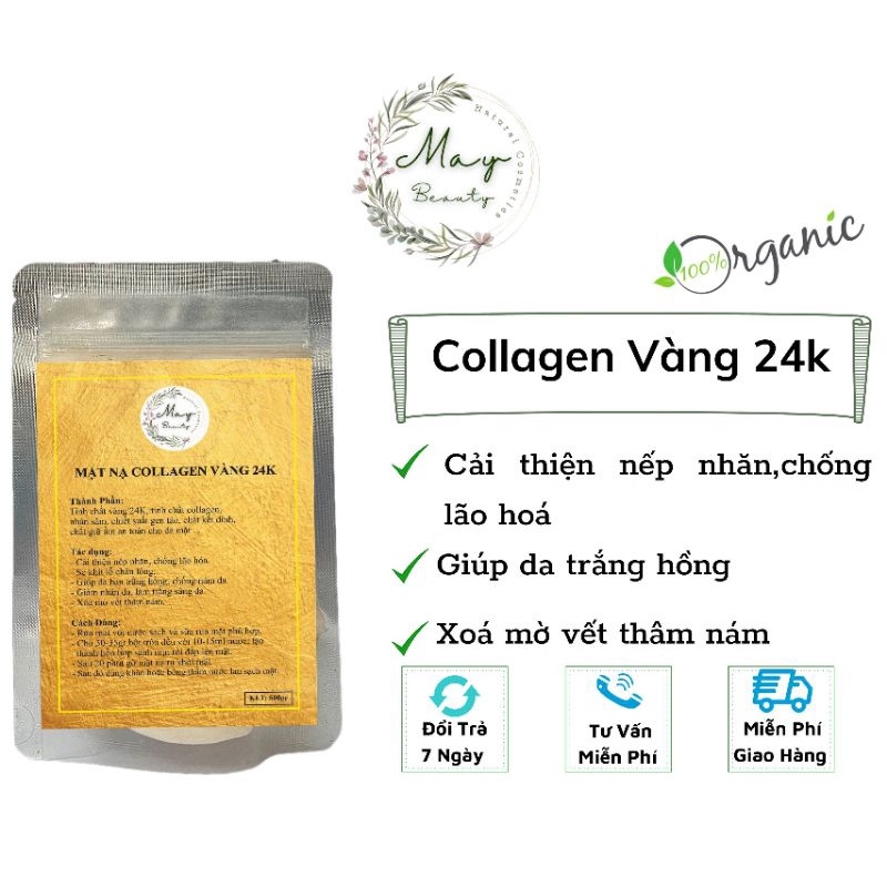 1kg Bột Mặt Nạ Collagen Vàng Sâm 24k dạng dẻo thạch nguyên chất handmade