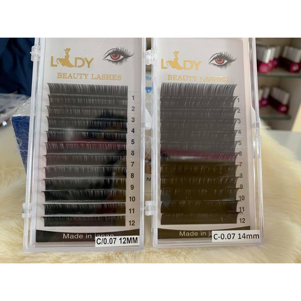 Mi Khay Lady Độ Cong CC  Volumn Classic Tạo Fan Nối Mi Đủ Các Độ Dày Dài - Lẻ 1 Khay