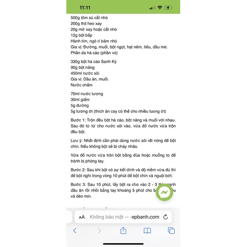 Bột há cảo đặc biệt Sanh Ký 500gr