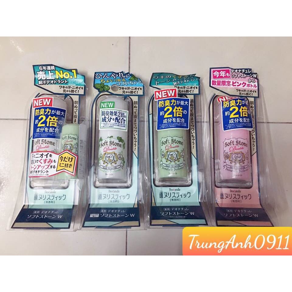 Lăn nách đá khoáng Soft Stone mẫu mới 2020 (trắng, xanh lá, xanh dương, hồng) | BigBuy360 - bigbuy360.vn