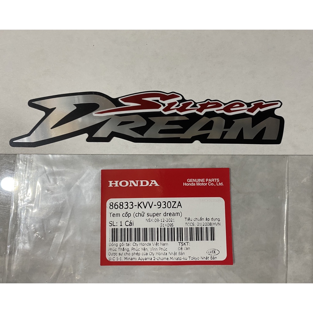 Tem cốp , hàng Chính Hãng Honda. 86833KVV930ZA