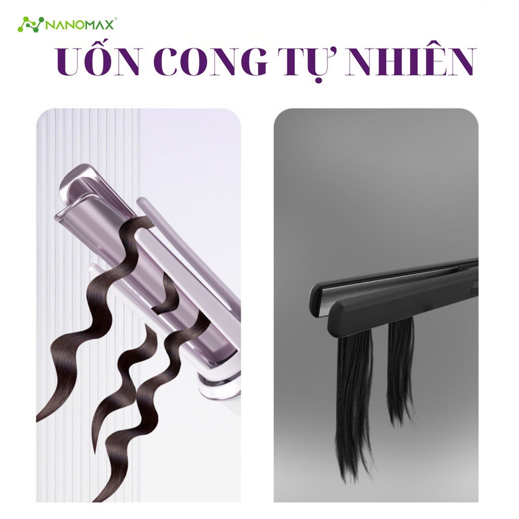 Máy Uốn Tóc Tự Động Xoay 360 Độ Nanomax XN-390, Anion Bảo Vệ Tóc, 4 Mức Nhiệt Phù Hợp Mọi Kiểu Tóc, Bh 12 Tháng