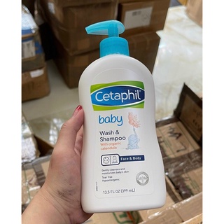 DẦU TẮM GỘI HỮU CƠ CHO BÉ CETAPHIL  Baby Wash & Shampoo With Organic Calendula 399ml  từ mỹ