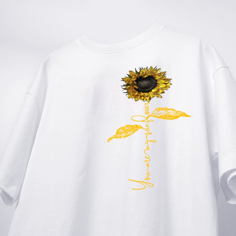 Áo thun nữ hoa hướng dương dã quỳ Đà Lạt phom rộng Cotton thoáng mát bạn là ánh nắng của tôi MVR KK3875