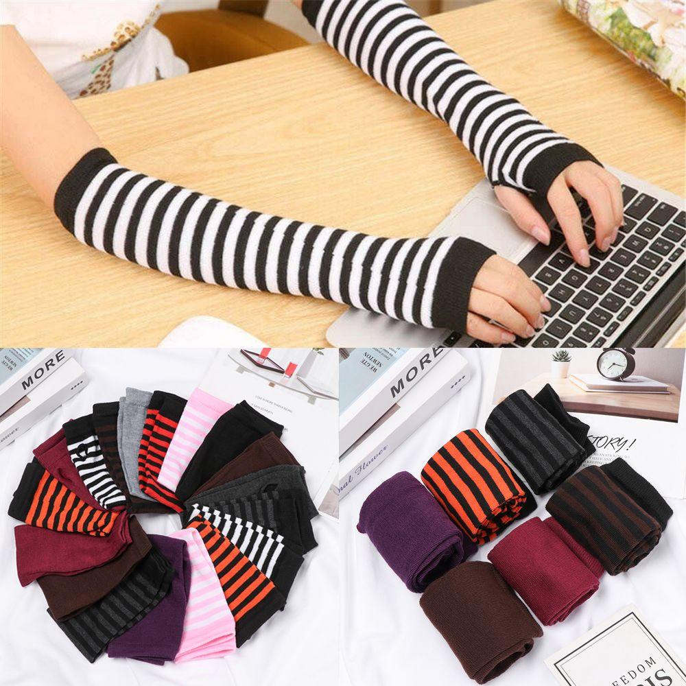 Găng Tay Cotton Dài Hở Ngón Mềm Mại Tiện Dụng