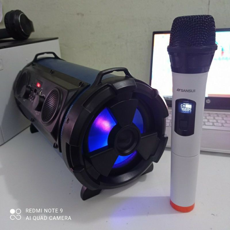 Loa karaoke không dây hát trên điện thoại tivi smart ( tặng kèm micro không dây sansui nhật )