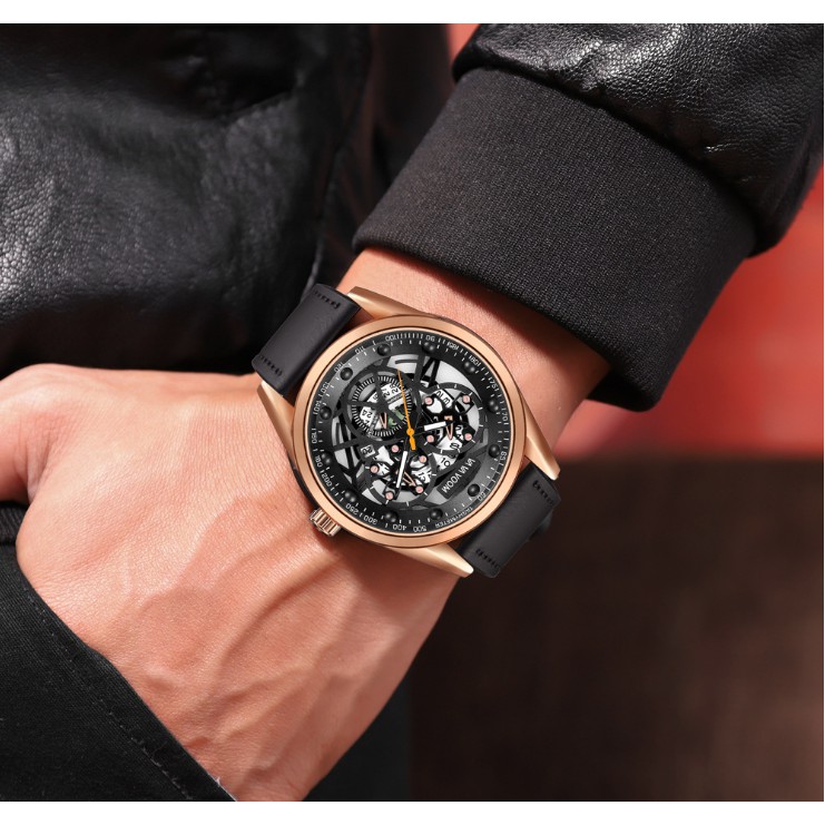 Đồng hồ nam VAVA VOOM V03 dây da cao cấp cực đẹp, lên tây cực êm ái, mặt to cá tính, chống nước tốt, hàng chính hãng | BigBuy360 - bigbuy360.vn