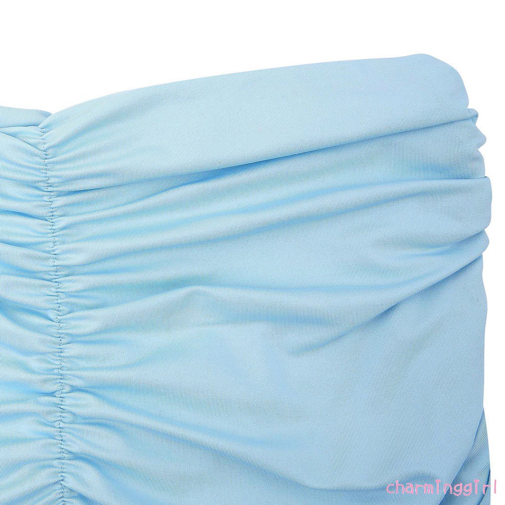 Bộ Đồ 2 Món Áo Hai Dây Hở Lưng Màu Trơn Phối Chân Váy Nhún Bèo Thời Trang Mùa Hè Cho Nữ | BigBuy360 - bigbuy360.vn