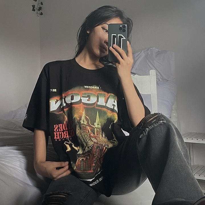 Áo thun tay lỡ unisex Hades SAIGON MOSSSHOP - Áo phông nam nữ phong cách hàn quốc ulzzang form rộng 65kg