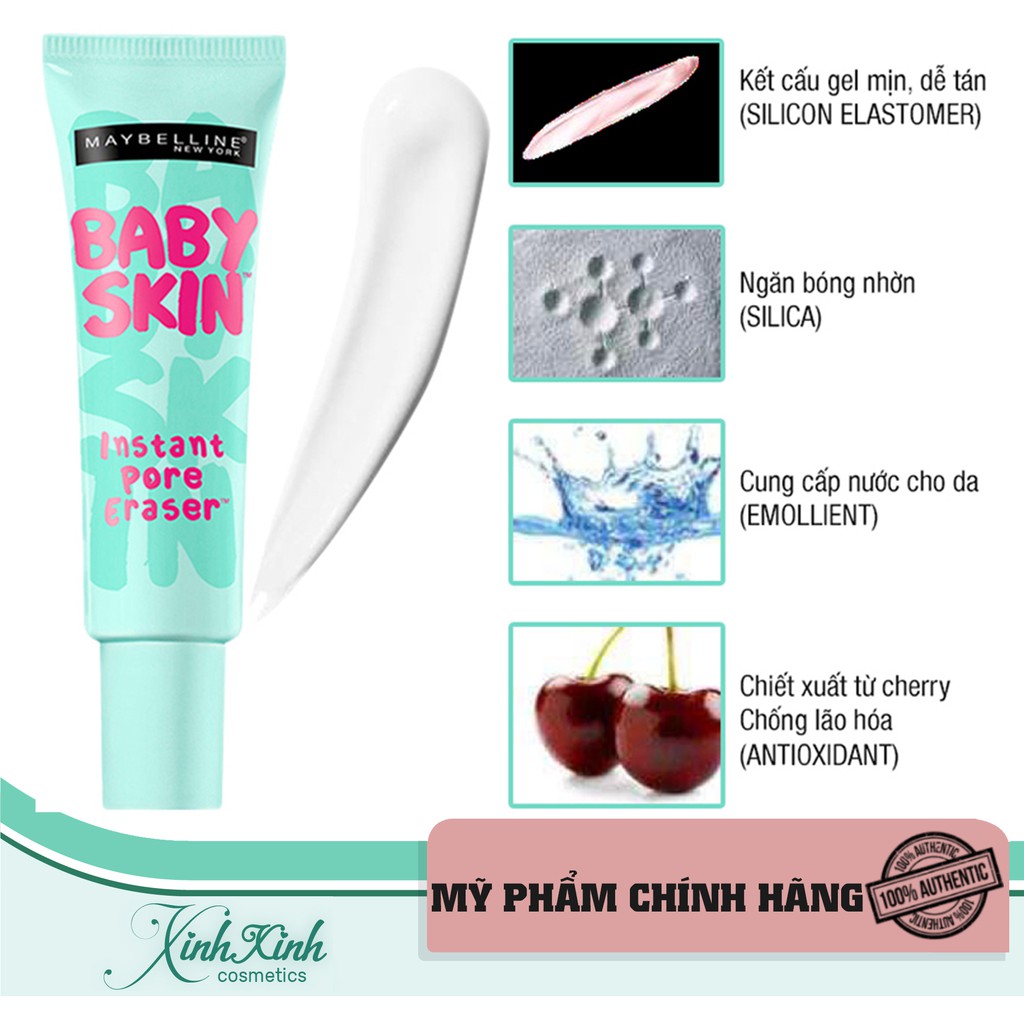 [CHÍNH HÃNG] Kem Lót Trang Điểm Maybelline Baby Skin - 22ml