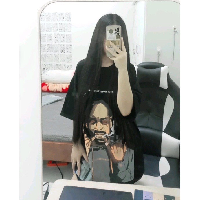 [QUÀ TẶNG LÀ CHUN TÓC NHIỀU MÀU CHO NỮ] Áo thun T Lào áo phông snoop.dog tay lỡ form rộng unisex ulzzang &lt;75kg