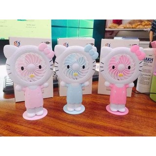 😀QUẠT TÍCH ĐIỆN CẦM TAY HELLO KITTY