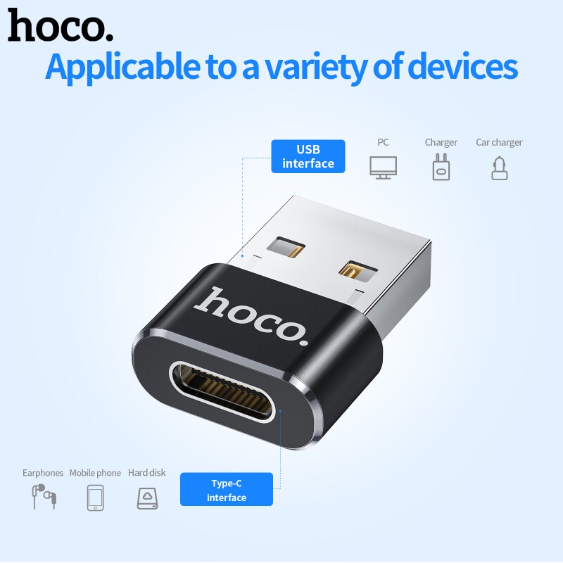 Đầu chuyển đổi HOCO mini UA5 chuyển đổi từ type - c sang usb-a / ua6 chuyển đổi từ usb-a sang type-c tiện lợi