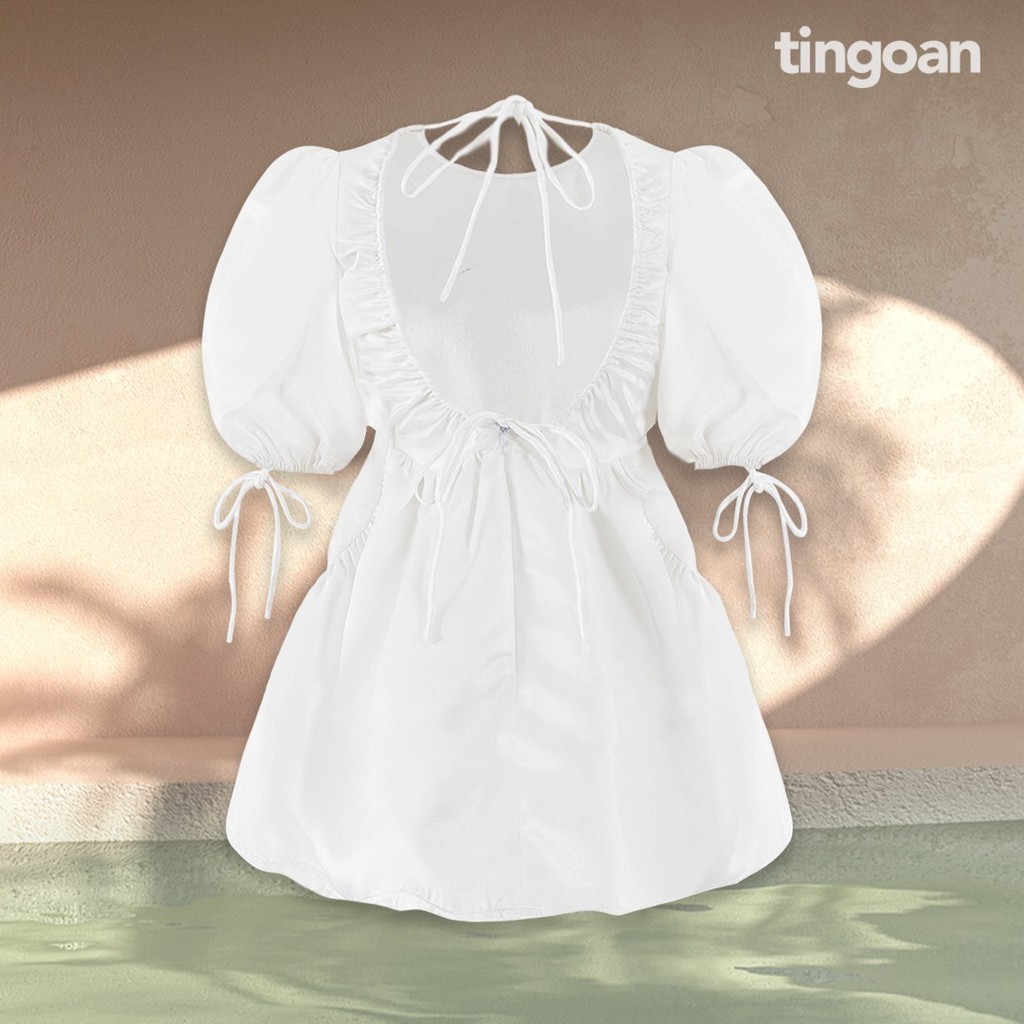 Áo babydoll tafta khoét lưng trắng tingoan CELINIE BLOUSE/WH | BigBuy360 - bigbuy360.vn